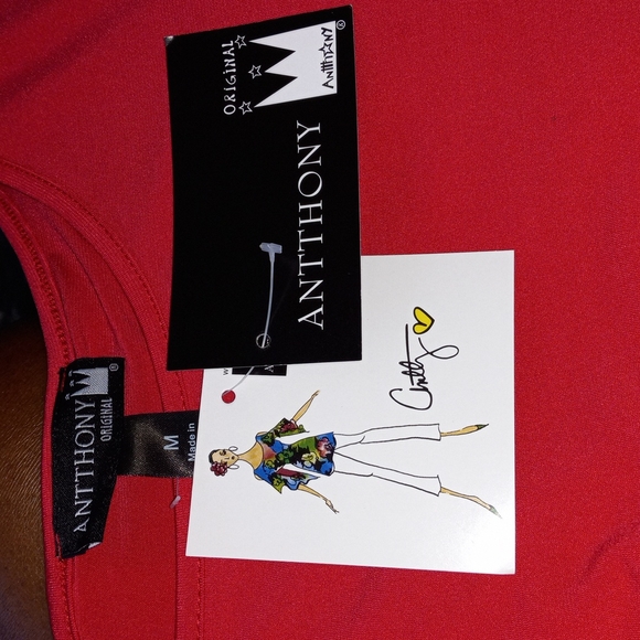 Anthony Original Red Short Sleeve With Cape Over Midi Dress - Picture 6 of 6